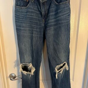 Distressed Blue Jeans